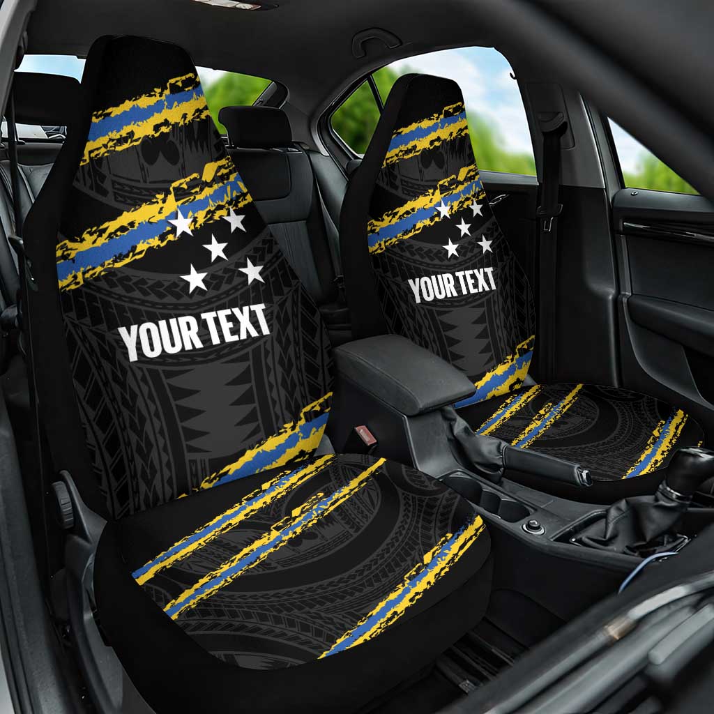 Kings Solomon Islands Football Custom Car Seat Cover Come On Solomons Polynesian Grunge Style LT14 One Size Black - Polynesian Pride