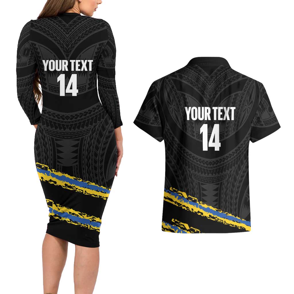Kings Solomon Islands Football Custom Couples Matching Long Sleeve Bodycon Dress and Hawaiian Shirt Come On Solomons Polynesian Grunge Style