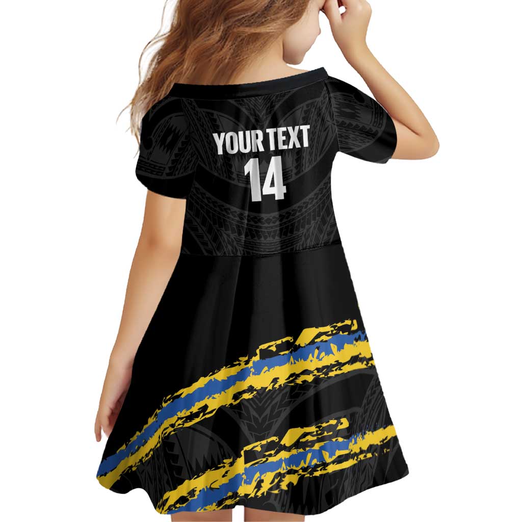 Kings Solomon Islands Football Custom Family Matching Off Shoulder Short Dress and Hawaiian Shirt Come On Solomons Polynesian Grunge Style LT14 - Polynesian Pride