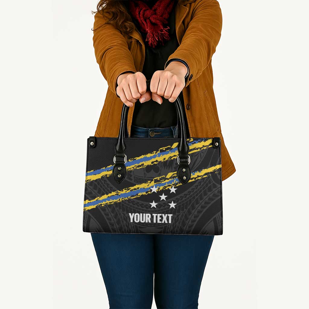 Kings Solomon Islands Football Custom Leather Bag Come On Solomons Polynesian Grunge Style LT14 - Polynesian Pride