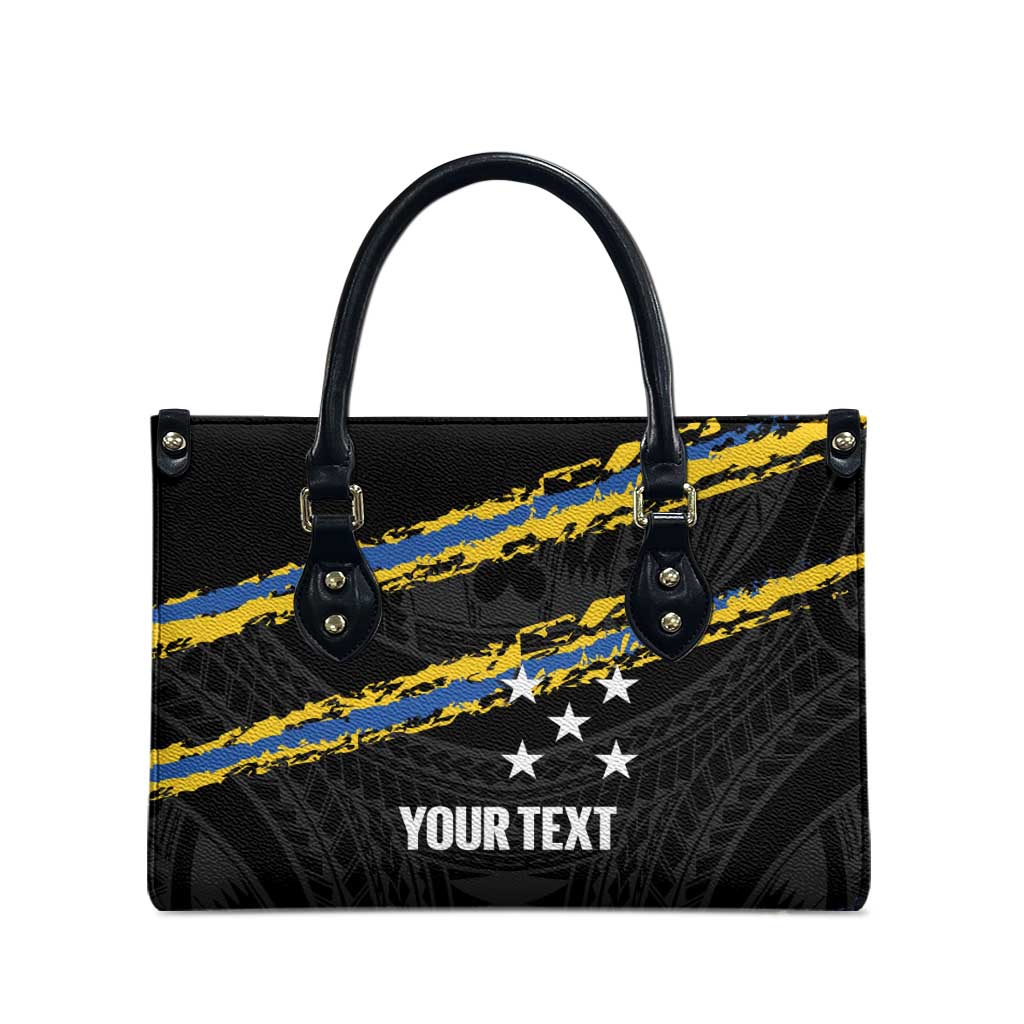 Kings Solomon Islands Football Custom Leather Bag Come On Solomons Polynesian Grunge Style LT14 - Polynesian Pride