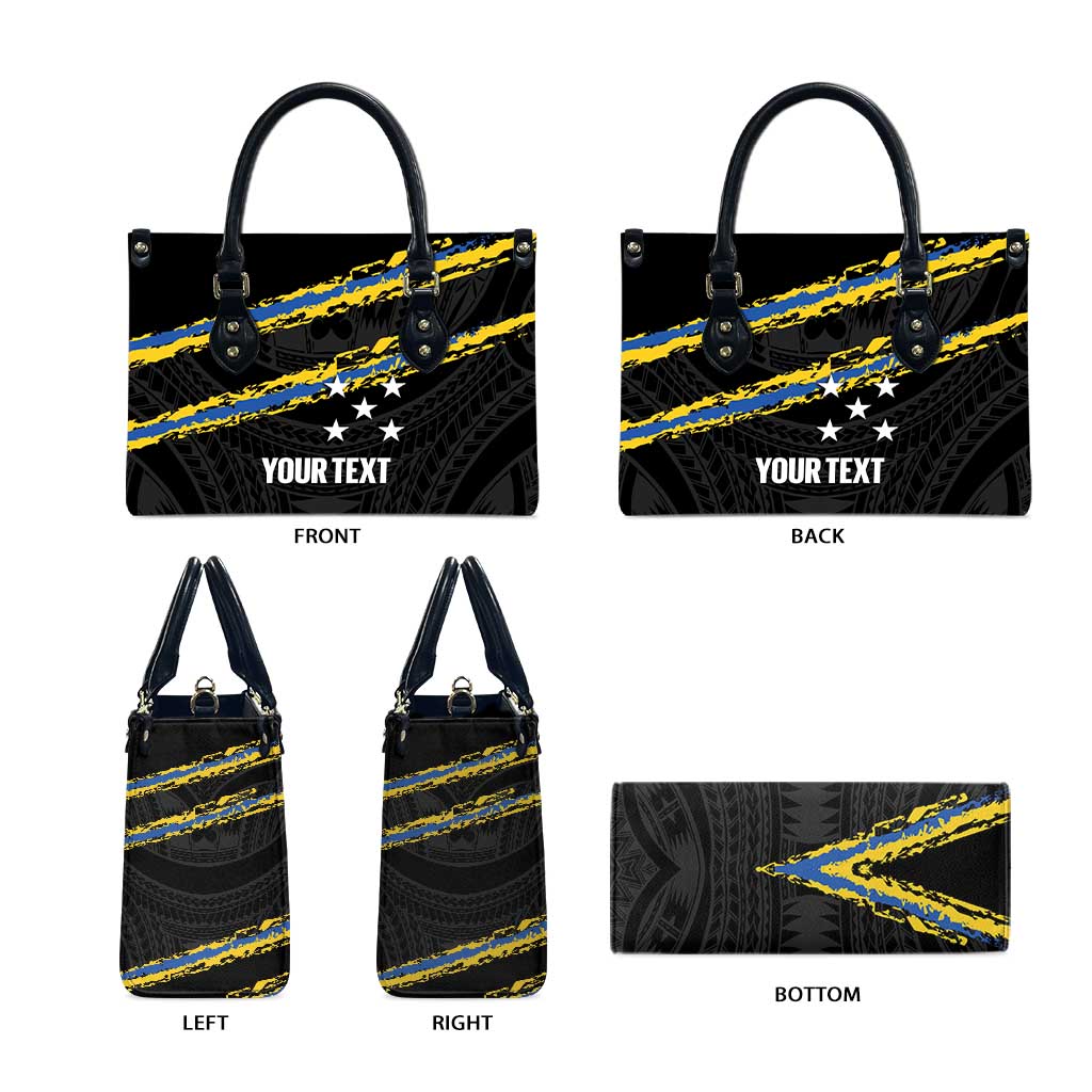 Kings Solomon Islands Football Custom Leather Bag Come On Solomons Polynesian Grunge Style LT14 - Polynesian Pride