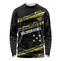 Kings Solomon Islands Football Custom Long Sleeve Shirt Come On Solomons Polynesian Grunge Style
