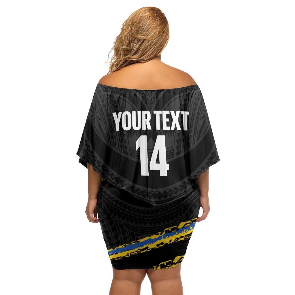 Kings Solomon Islands Football Custom Off Shoulder Short Dress Come On Solomons Polynesian Grunge Style LT14 - Polynesian Pride