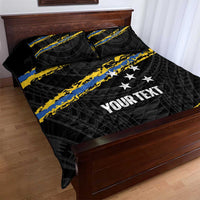 Kings Solomon Islands Football Custom Quilt Bed Set Come On Solomons Polynesian Grunge Style