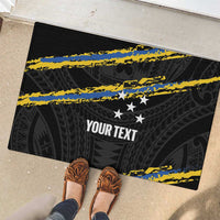 Kings Solomon Islands Football Custom Rubber Doormat Come On Solomons Polynesian Grunge Style