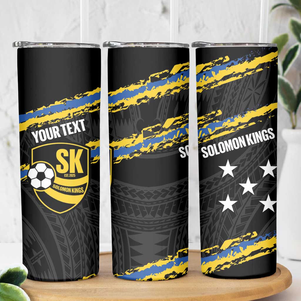Kings Solomon Islands Football Custom Skinny Tumbler Come On Solomons Polynesian Grunge Style LT14 - Polynesian Pride