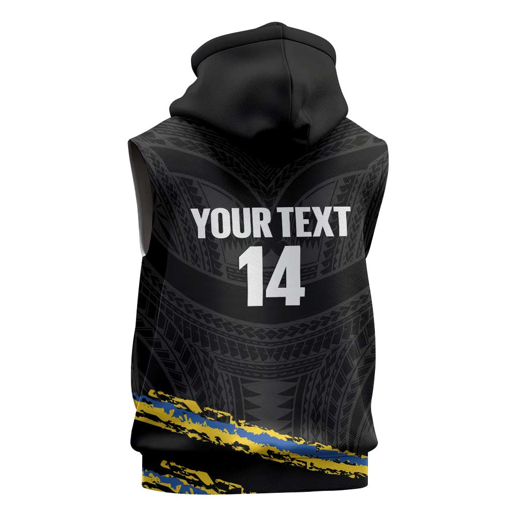 Kings Solomon Islands Football Custom Sleeveless Zip Hoodie Come On Solomons Polynesian Grunge Style
