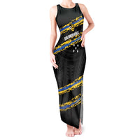 Kings Solomon Islands Football Custom Tank Maxi Dress Come On Solomons Polynesian Grunge Style LT14 Women Black - Polynesian Pride