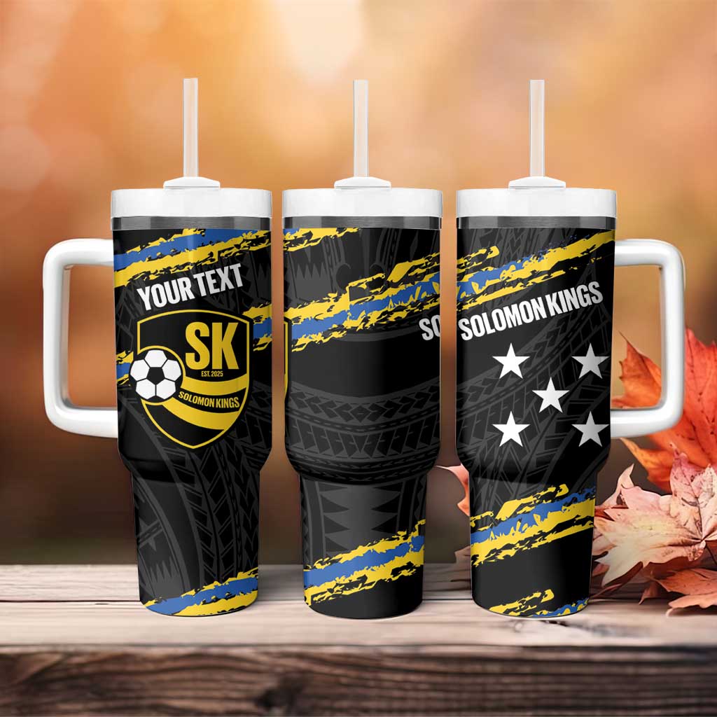Kings Solomon Islands Football Custom Tumbler With Handle Come On Solomons Polynesian Grunge Style