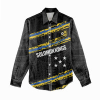 Kings Solomon Islands Football Custom Women Casual Shirt Come On Solomons Polynesian Grunge Style LT14 - Polynesian Pride