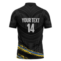 Kings Solomon Islands Football Custom Zipper Polo Shirt Come On Solomons Polynesian Grunge Style LT14 - Polynesian Pride