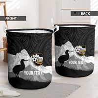 New Zealand South Island Football Custom Laundry Basket Aoraki Mount Cook With Kiwi Maori Pattern LT14 - Polynesian Pride