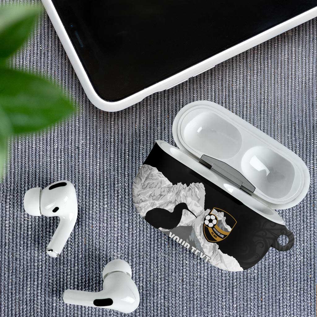 New Zealand South Island Football Custom AirPods Case Aoraki Mount Cook With Kiwi Maori Pattern LT14 - Polynesian Pride