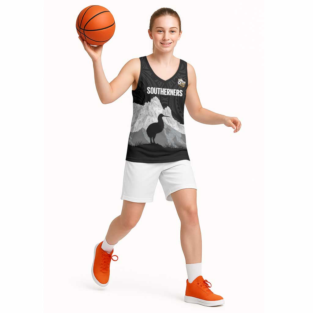 New Zealand South Island Football Custom Basketball Jersey Aoraki Mount Cook With Kiwi Maori Pattern