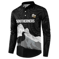 New Zealand South Island Football Custom Button Sweatshirt Aoraki Mount Cook With Kiwi Maori Pattern LT14 - Polynesian Pride