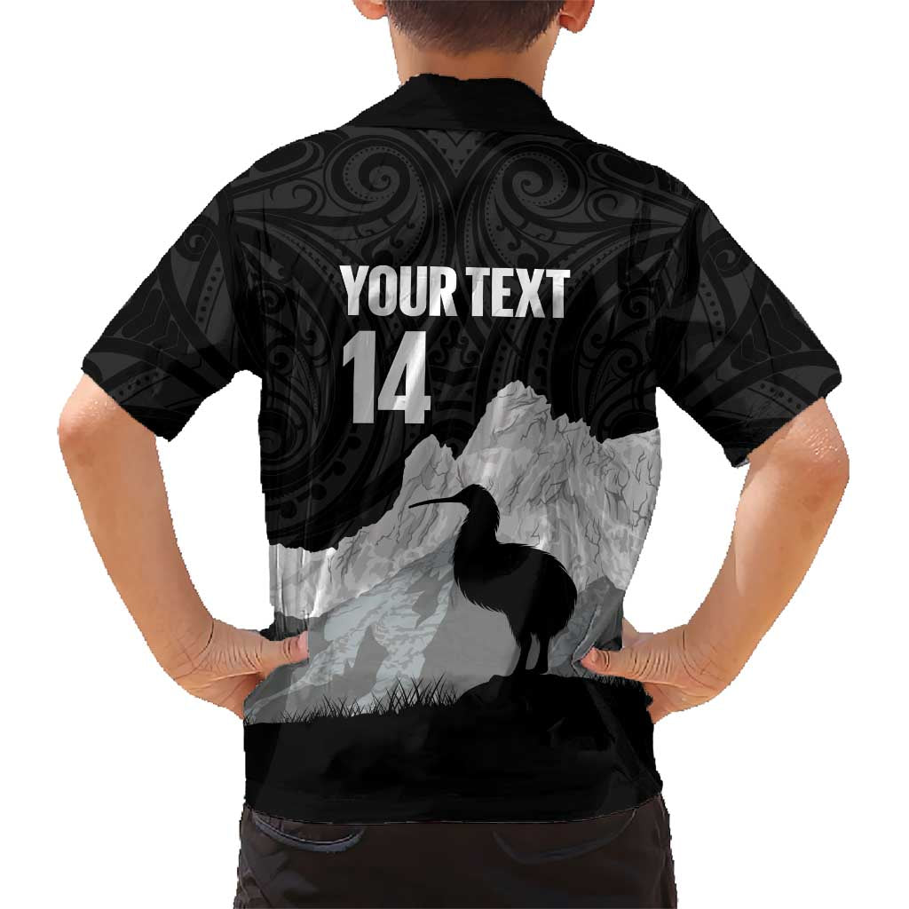 New Zealand South Island Football Custom Family Matching Off Shoulder Maxi Dress and Hawaiian Shirt Aoraki Mount Cook With Kiwi Maori Pattern LT14 - Polynesian Pride
