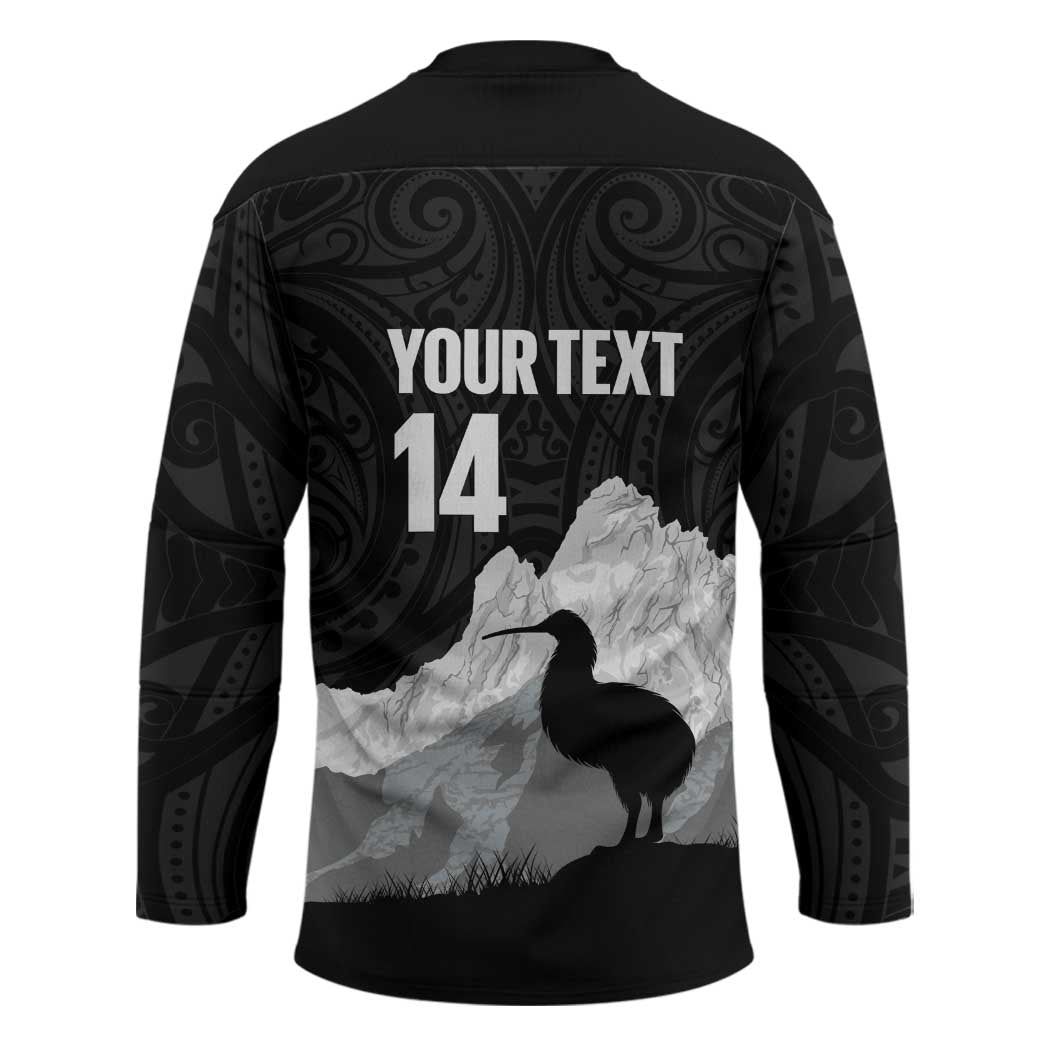 New Zealand South Island Football Custom Hockey Jersey Aoraki Mount Cook With Kiwi Maori Pattern