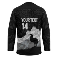 New Zealand South Island Football Custom Hockey Jersey Aoraki Mount Cook With Kiwi Maori Pattern