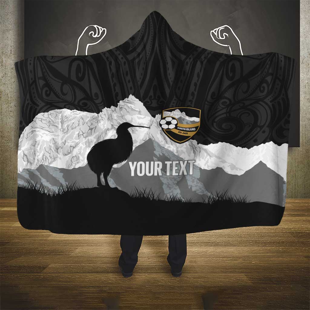 New Zealand South Island Football Custom Hooded Blanket Aoraki Mount Cook With Kiwi Maori Pattern LT14 - Polynesian Pride