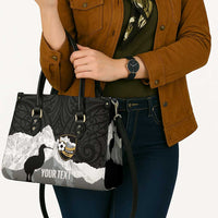 New Zealand South Island Football Custom Leather Bag Aoraki Mount Cook With Kiwi Maori Pattern LT14 - Polynesian Pride