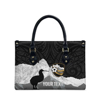New Zealand South Island Football Custom Leather Bag Aoraki Mount Cook With Kiwi Maori Pattern LT14 - Polynesian Pride