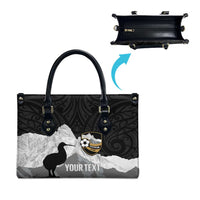 New Zealand South Island Football Custom Leather Bag Aoraki Mount Cook With Kiwi Maori Pattern LT14 - Polynesian Pride