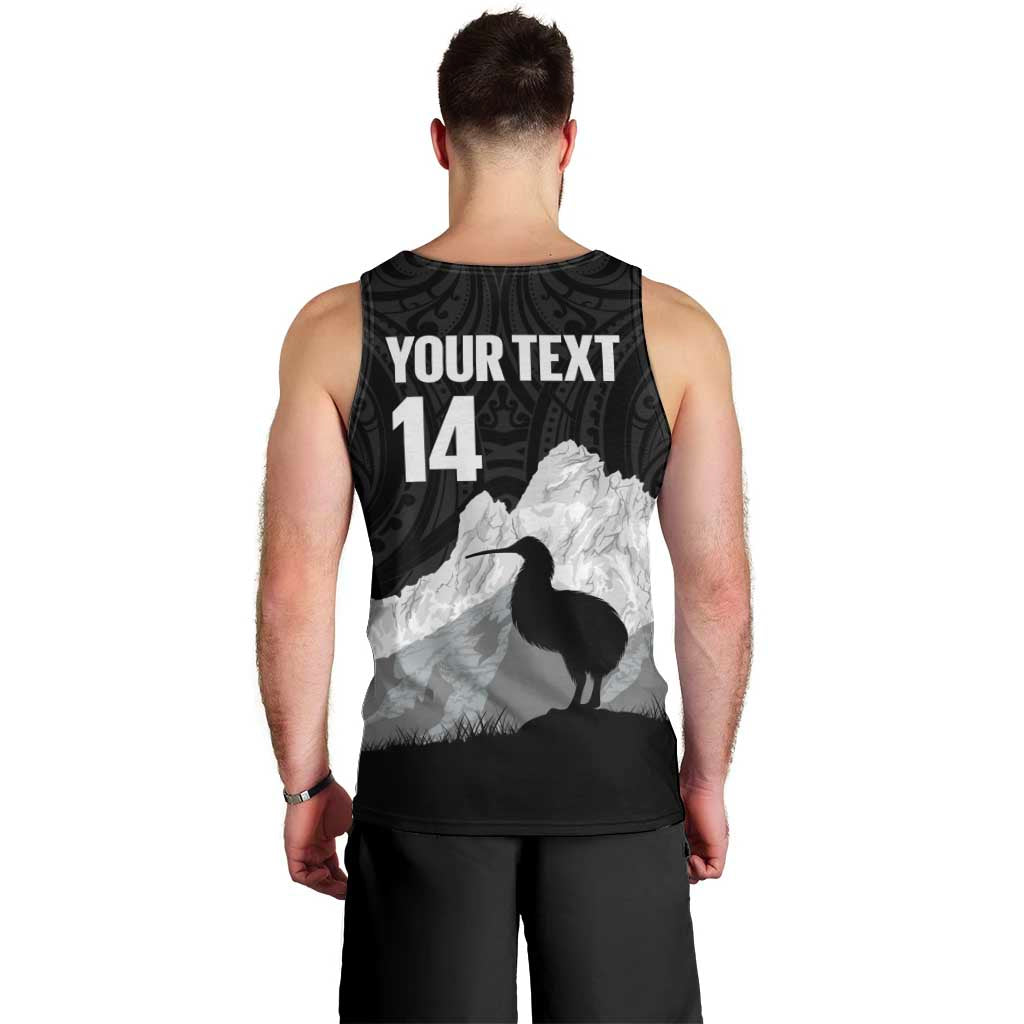 New Zealand South Island Football Custom Men Tank Top Aoraki Mount Cook With Kiwi Maori Pattern LT14 - Polynesian Pride
