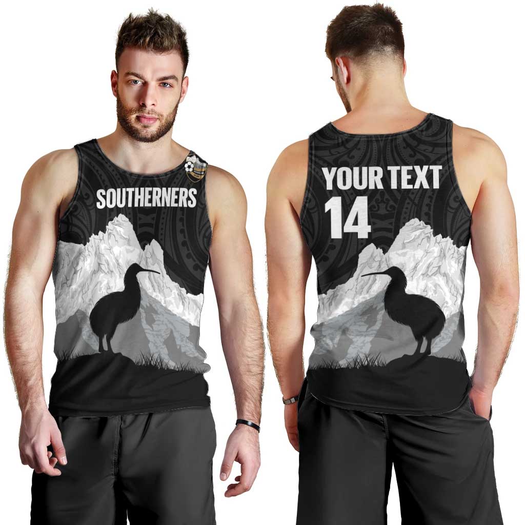 New Zealand South Island Football Custom Men Tank Top Aoraki Mount Cook With Kiwi Maori Pattern LT14 - Polynesian Pride