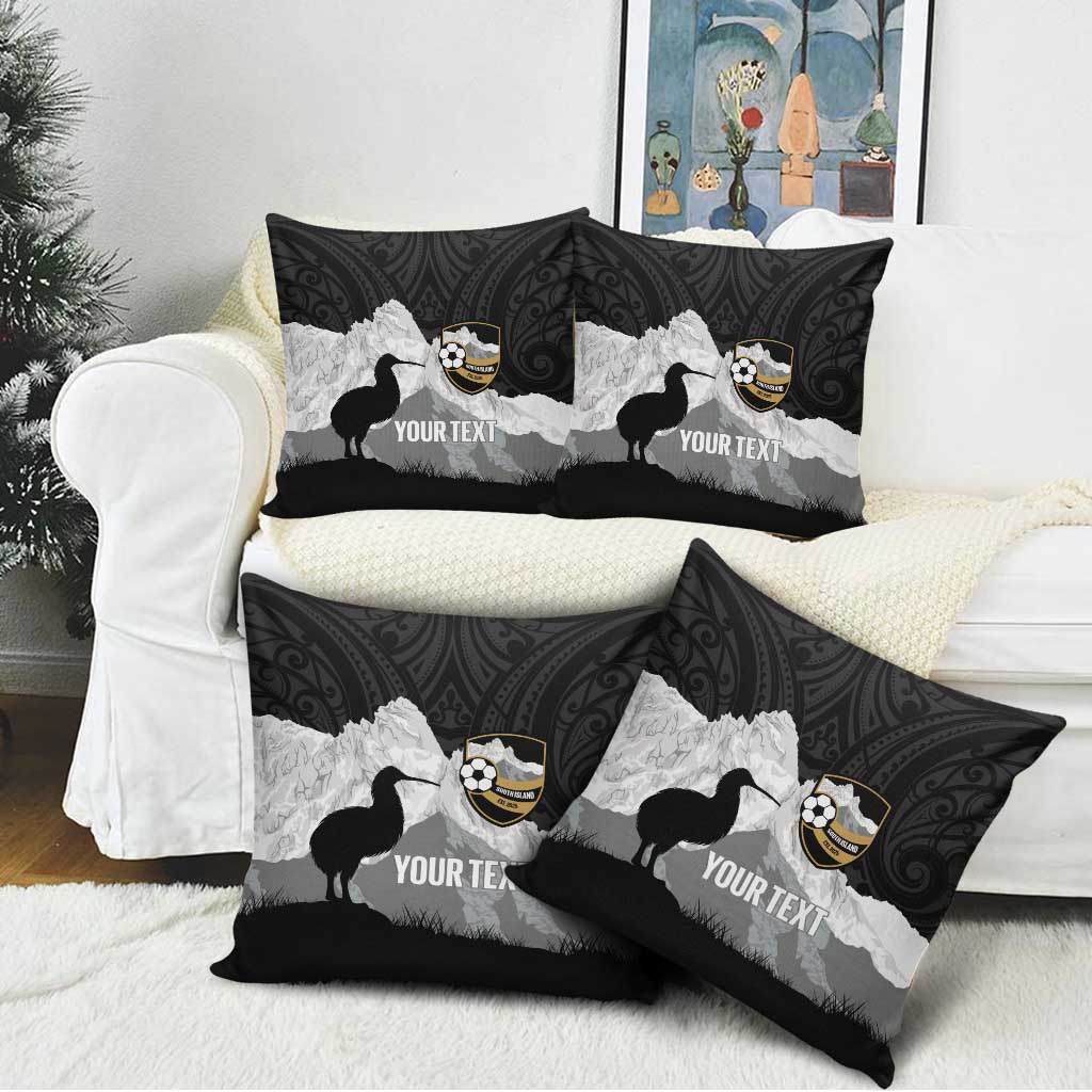 New Zealand South Island Football Custom Pillow Cover Aoraki Mount Cook With Kiwi Maori Pattern LT14 - Polynesian Pride