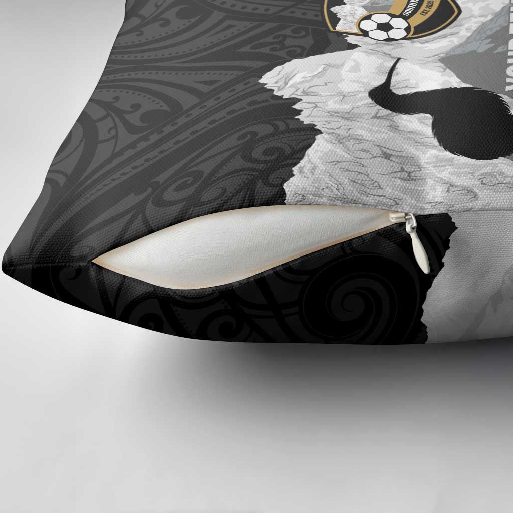 New Zealand South Island Football Custom Pillow Cover Aoraki Mount Cook With Kiwi Maori Pattern LT14 - Polynesian Pride