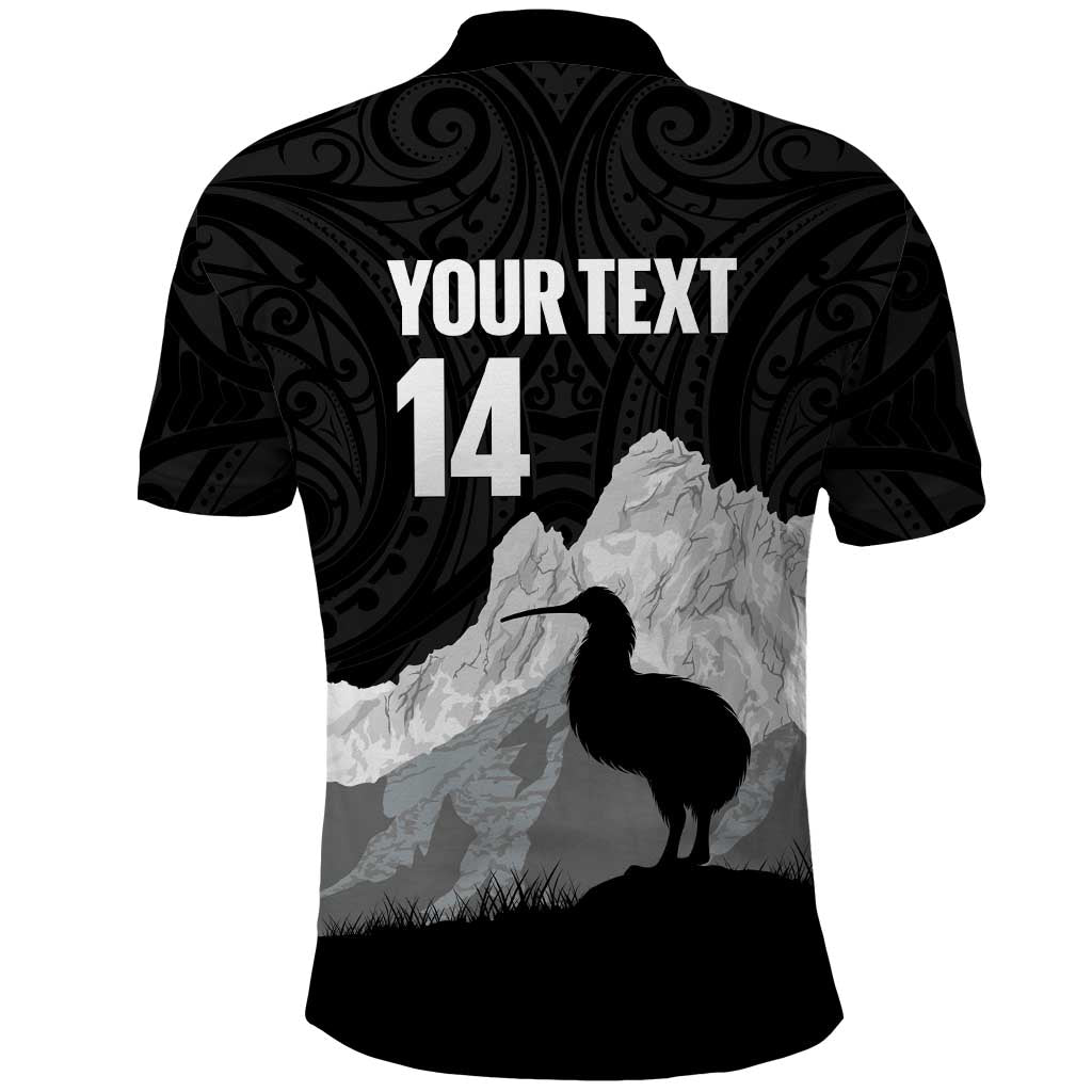 New Zealand South Island Football Custom Polo Shirt Aoraki Mount Cook With Kiwi Maori Pattern