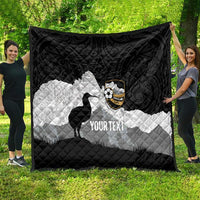 New Zealand South Island Football Custom Quilt Aoraki Mount Cook With Kiwi Maori Pattern LT14 - Polynesian Pride
