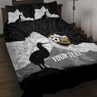 New Zealand South Island Football Custom Quilt Bed Set Aoraki Mount Cook With Kiwi Maori Pattern