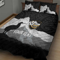New Zealand South Island Football Custom Quilt Bed Set Aoraki Mount Cook With Kiwi Maori Pattern