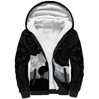 New Zealand South Island Football Custom Sherpa Hoodie Aoraki Mount Cook With Kiwi Maori Pattern