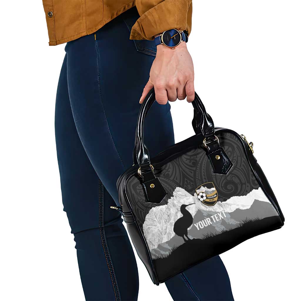 New Zealand South Island Football Custom Shoulder Handbag Aoraki Mount Cook With Kiwi Maori Pattern LT14 - Polynesian Pride