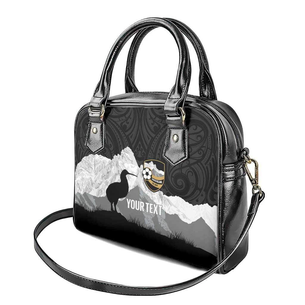 New Zealand South Island Football Custom Shoulder Handbag Aoraki Mount Cook With Kiwi Maori Pattern LT14 - Polynesian Pride
