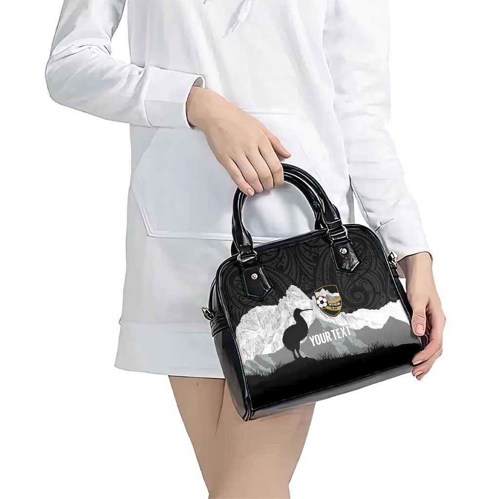 New Zealand South Island Football Custom Shoulder Handbag Aoraki Mount Cook With Kiwi Maori Pattern LT14 - Polynesian Pride