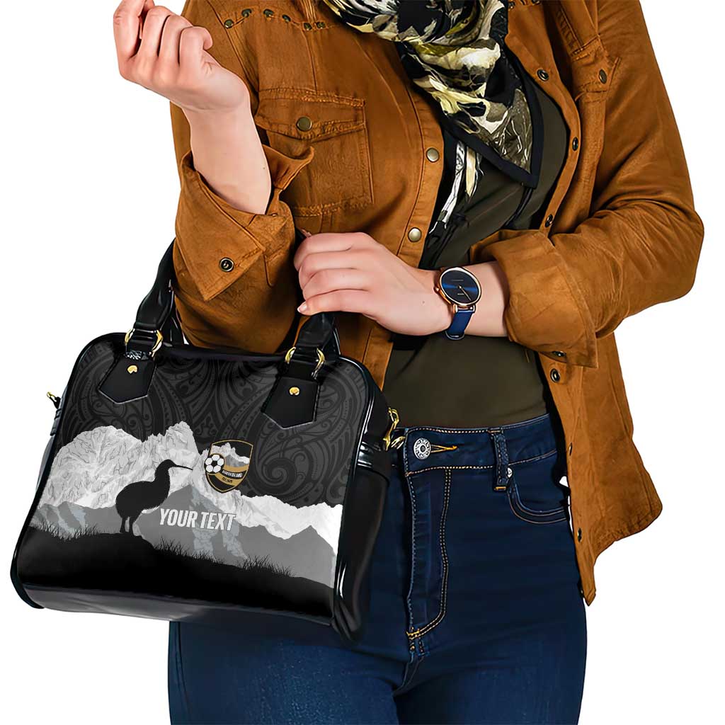 New Zealand South Island Football Custom Shoulder Handbag Aoraki Mount Cook With Kiwi Maori Pattern LT14 - Polynesian Pride
