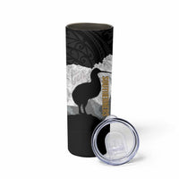 New Zealand South Island Football Custom Skinny Tumbler Aoraki Mount Cook With Kiwi Maori Pattern LT14 - Polynesian Pride