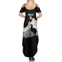 New Zealand South Island Football Custom Summer Maxi Dress Aoraki Mount Cook With Kiwi Maori Pattern