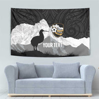 New Zealand South Island Football Custom Tapestry Aoraki Mount Cook With Kiwi Maori Pattern LT14 - Polynesian Pride