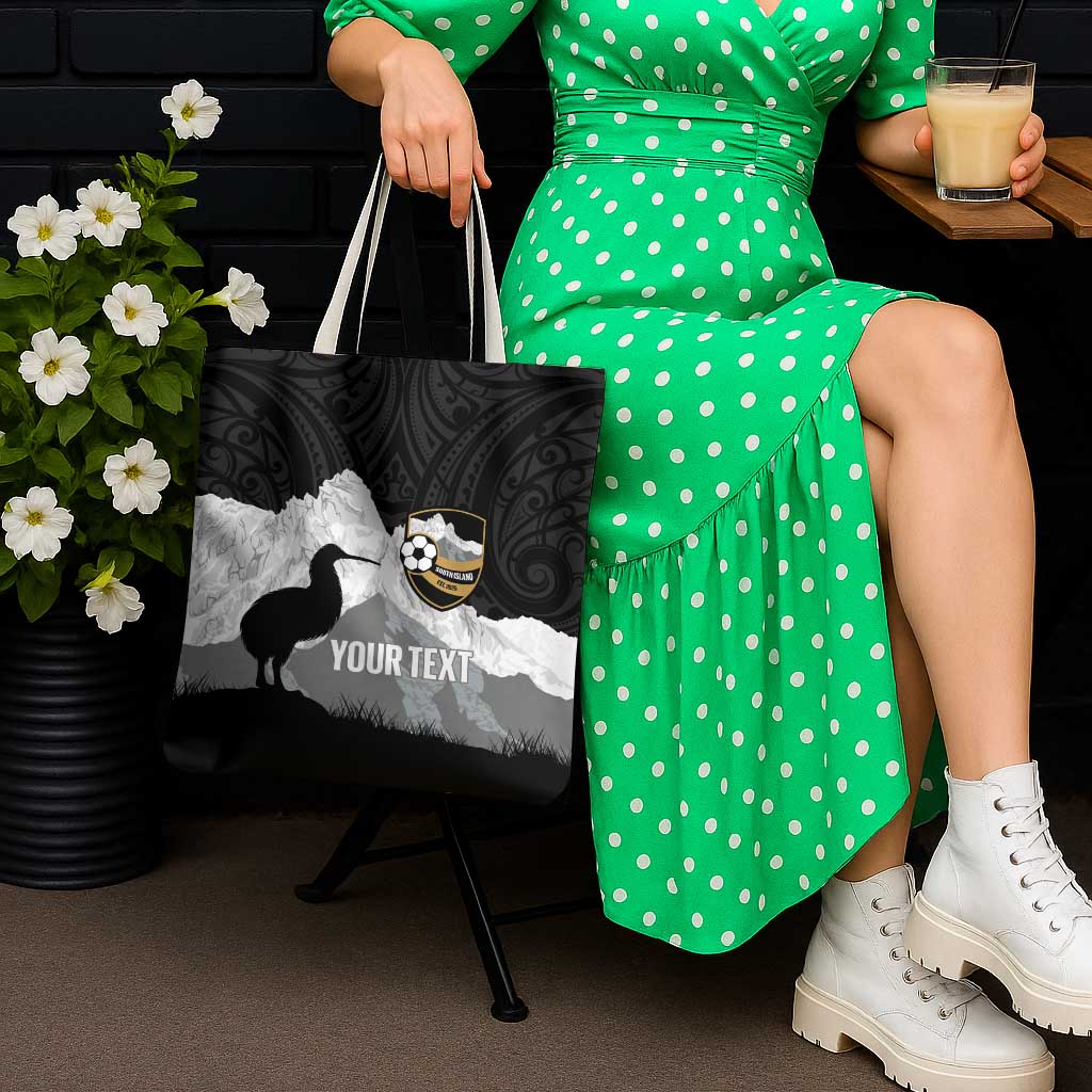 New Zealand South Island Football Custom Tote Bag Aoraki Mount Cook With Kiwi Maori Pattern LT14 - Polynesian Pride