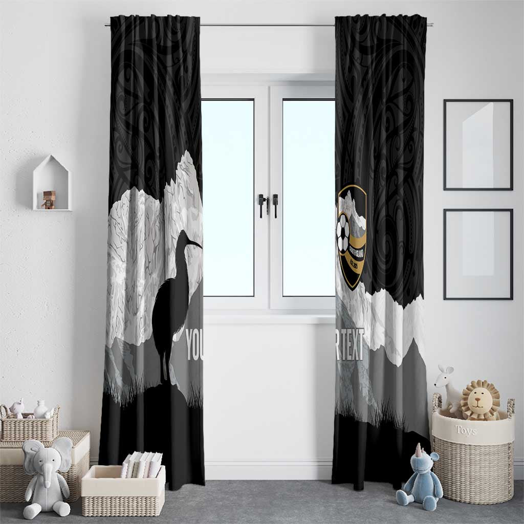 New Zealand South Island Football Custom Window Curtain Aoraki Mount Cook With Kiwi Maori Pattern LT14 - Polynesian Pride