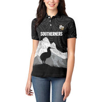 New Zealand South Island Football Custom Women Polo Shirt Aoraki Mount Cook With Kiwi Maori Pattern