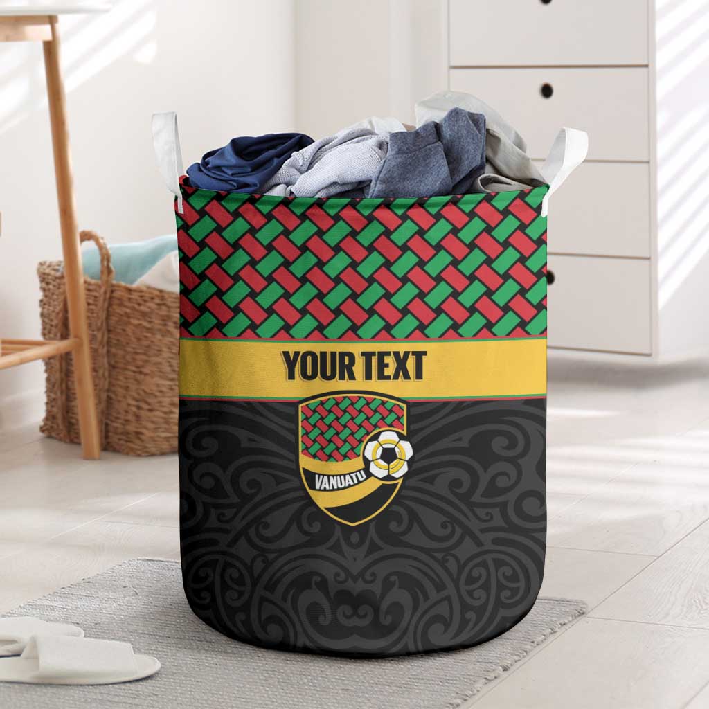 Vanuatu Football Custom Laundry Basket Go Chiefs Basket-weave Pattern LT14 Black - Polynesian Pride