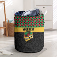 Vanuatu Football Custom Laundry Basket Go Chiefs Basket-weave Pattern LT14 Black - Polynesian Pride