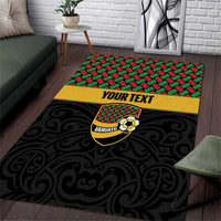 Vanuatu Football Custom Area Rug Go Chiefs Basket-weave Pattern