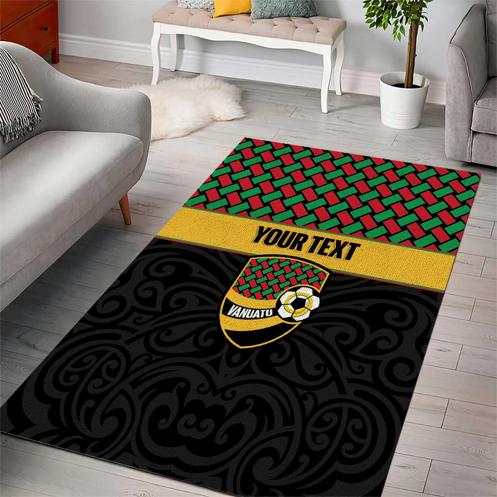Vanuatu Football Custom Area Rug Go Chiefs Basket-weave Pattern